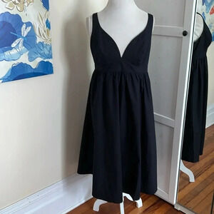 Banana Republic Factory Cotton Poplin Sweetheart Neckline Black Dress - Size 8P